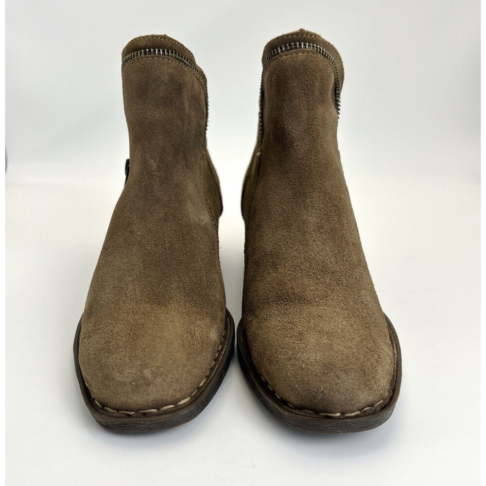 Born Malta Ankle Bootie Womens Size 7 Taupe Suede Boho Chic V-cut Envelope - Picture 3 of 7